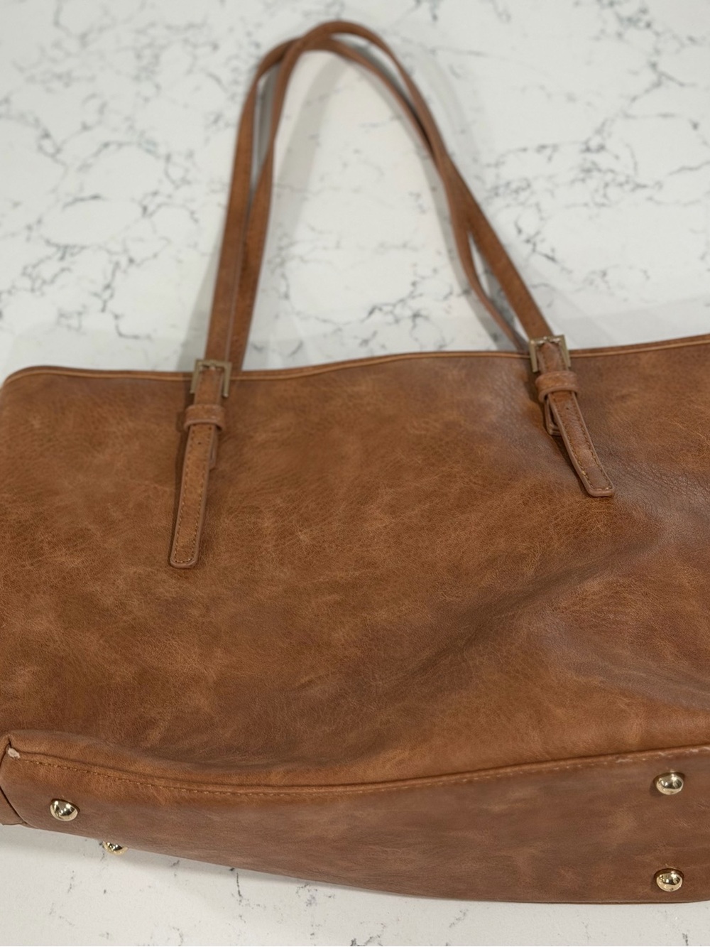 Urban Expressions Tan Brown Faux-Leather Tote